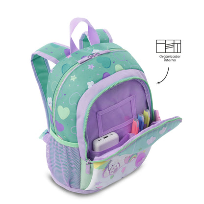 Morral Mediano + Libro Para Colorear Little Magic para Niña Azul