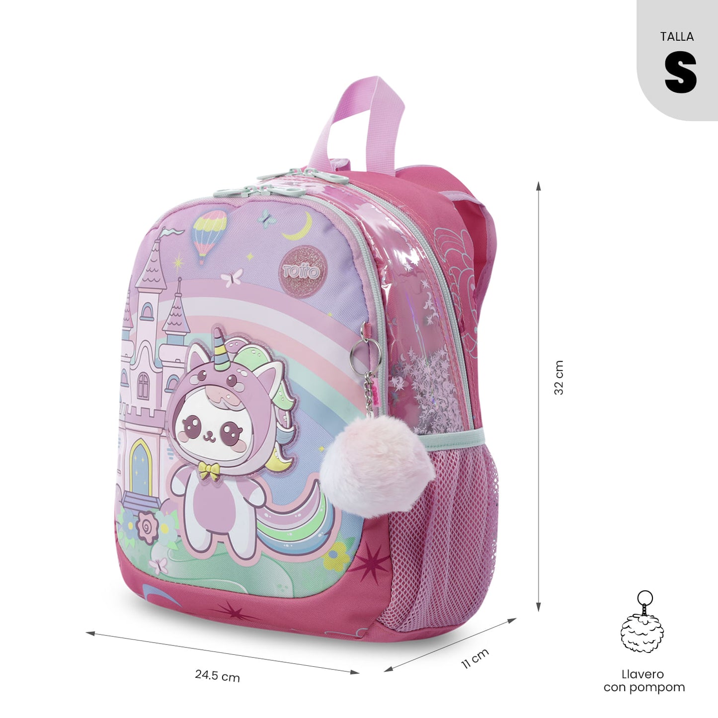 Mochila pequena rosa Magic Spark para meninas