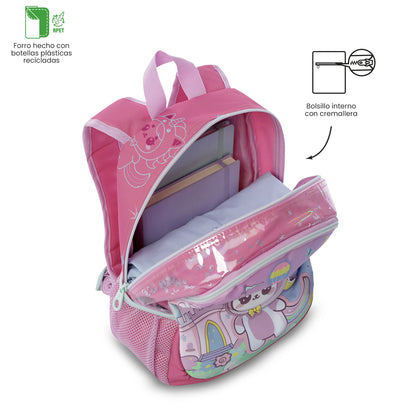 Mochila pequena rosa Magic Spark para meninas