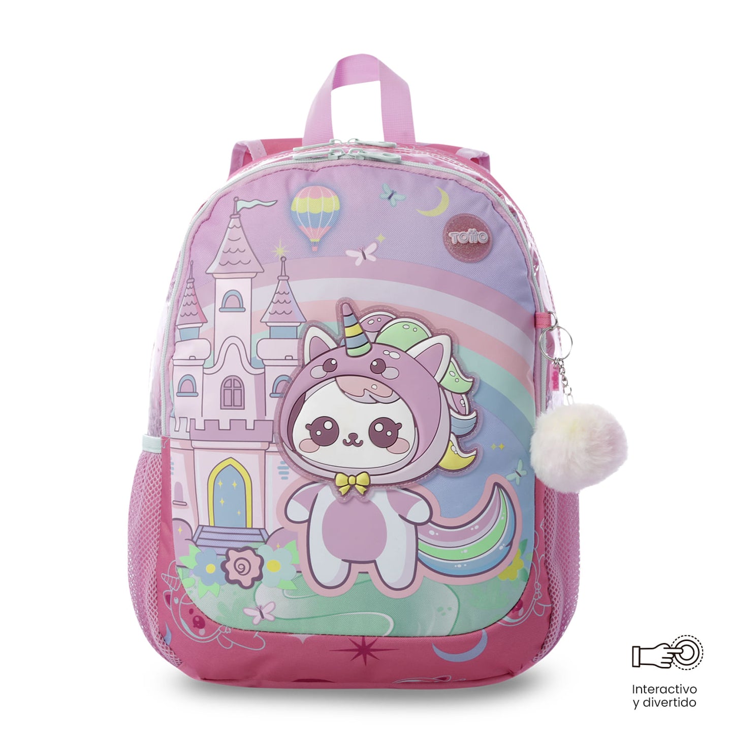 Mochila rosa média Magic Spark para meninas