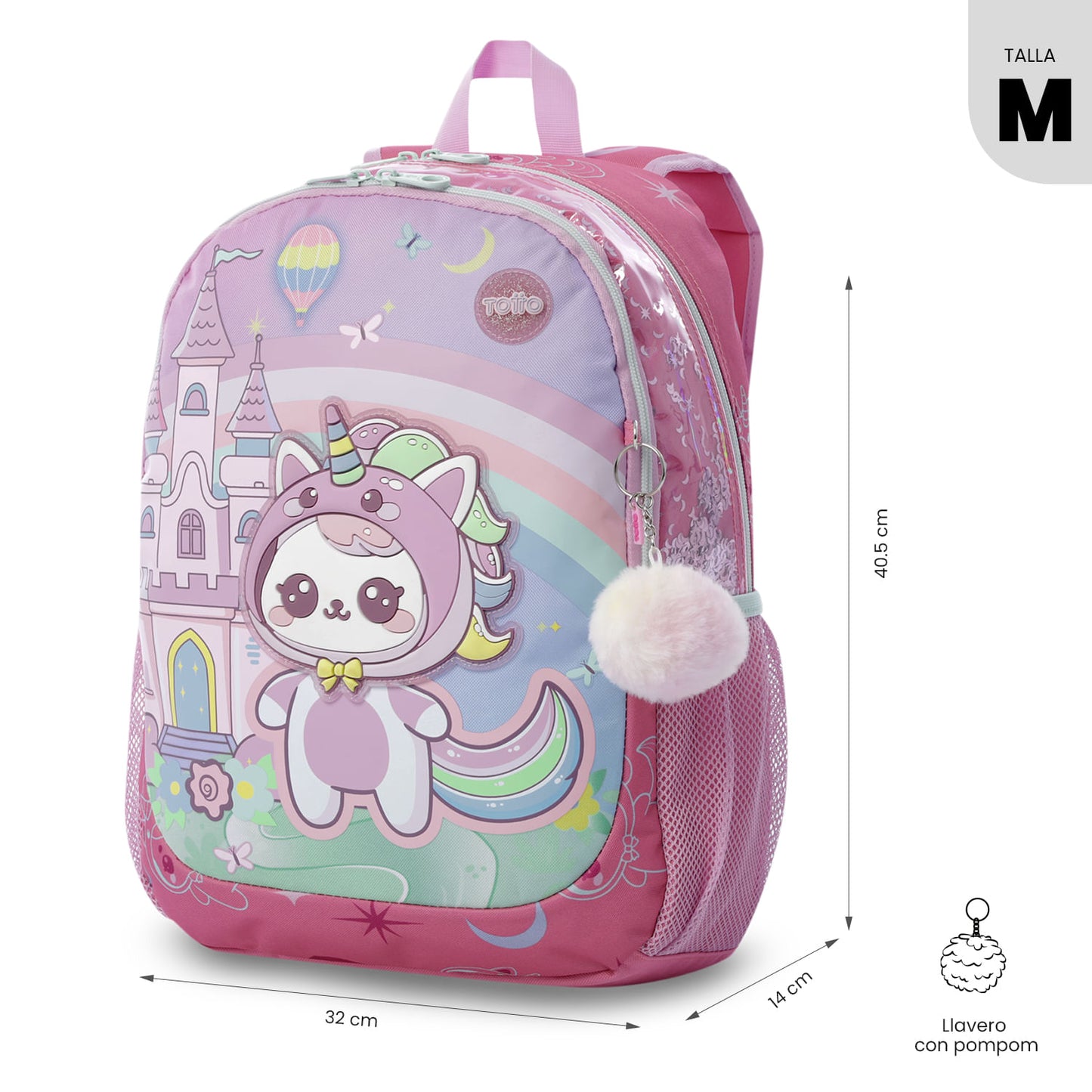 Mochila rosa média Magic Spark para meninas