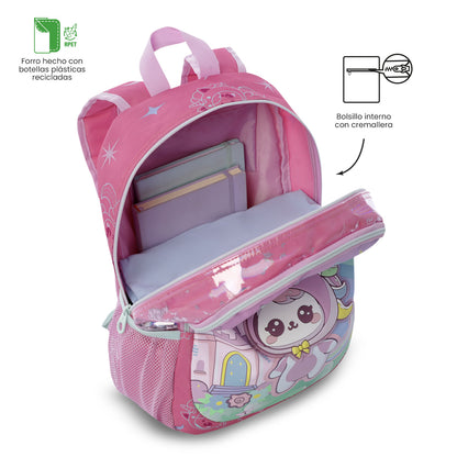 Mochila rosa média Magic Spark para meninas