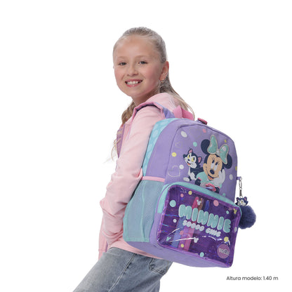 Mochila Minnie Mouse Roxa Média para Meninas