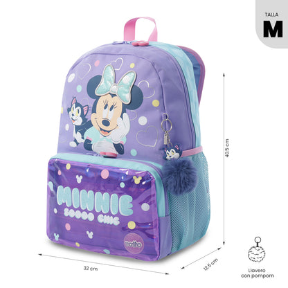 Mochila Minnie Mouse Roxa Média para Meninas