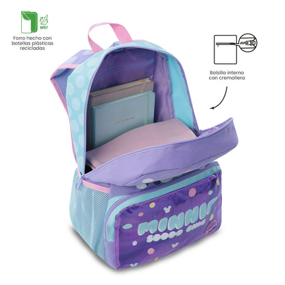Mochila Minnie Mouse Roxa Média para Meninas