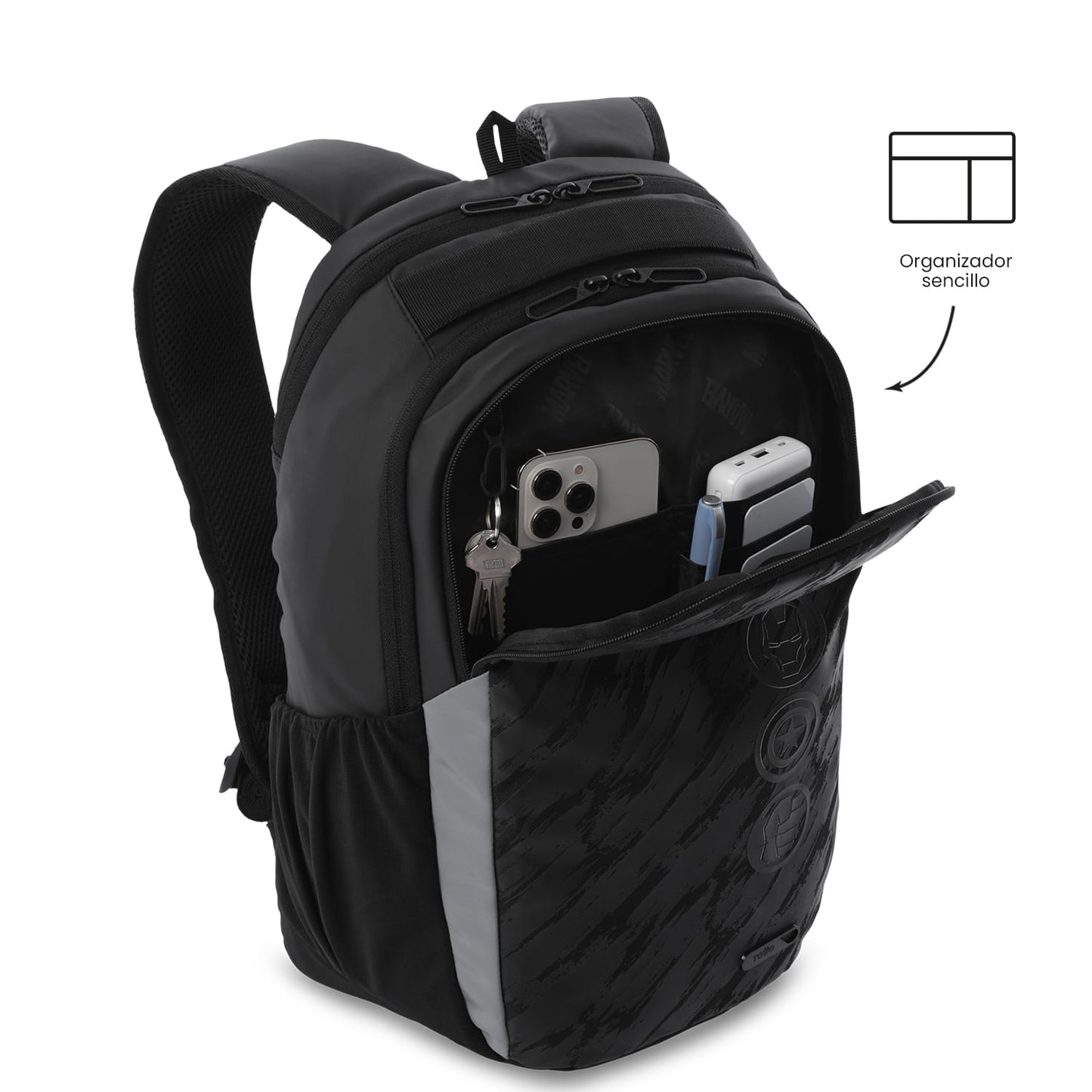 Morral para Hombre Marvel Black Mediano Negro