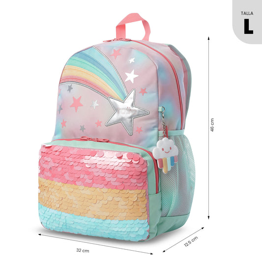 Morral para Niña Rainbow Star Grande Rosado