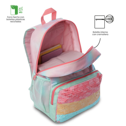 Morral para Niña Rainbow Star Grande Rosado