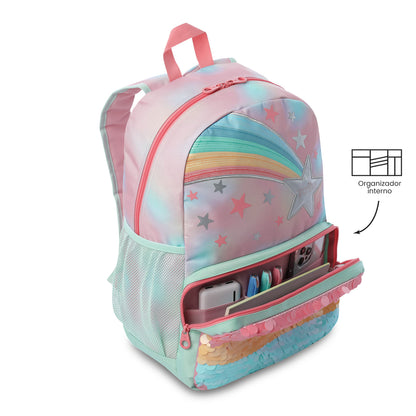 Morral para Niña Rainbow Star Grande Rosado