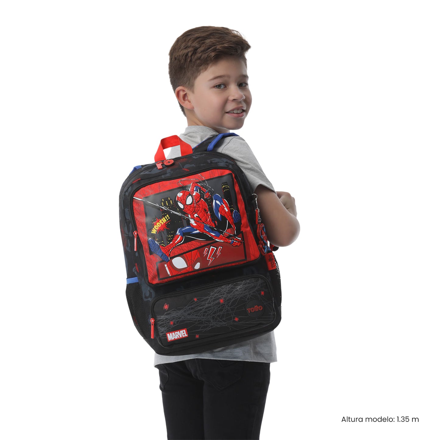 Morral para Niño Spiderman Hero Mediano Negro