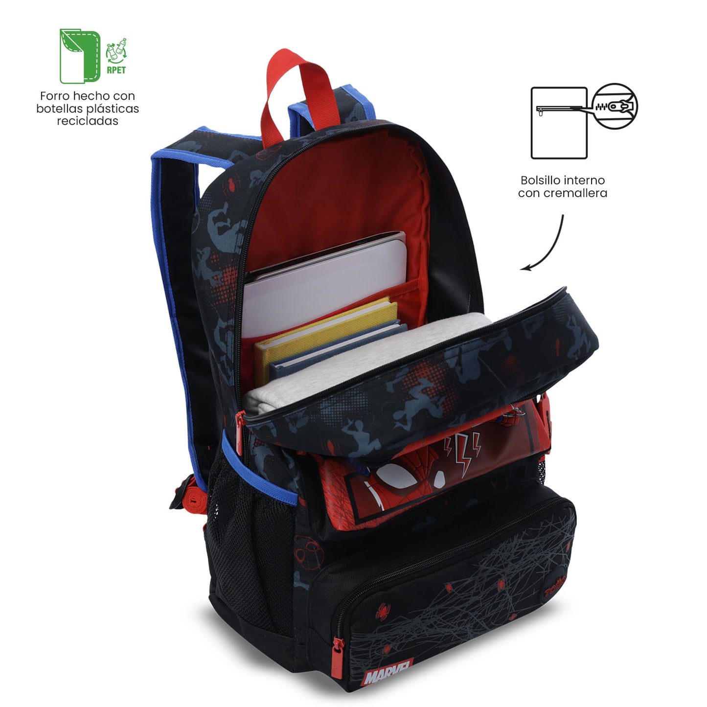 Morral para Niño Spiderman Hero Grande Negro