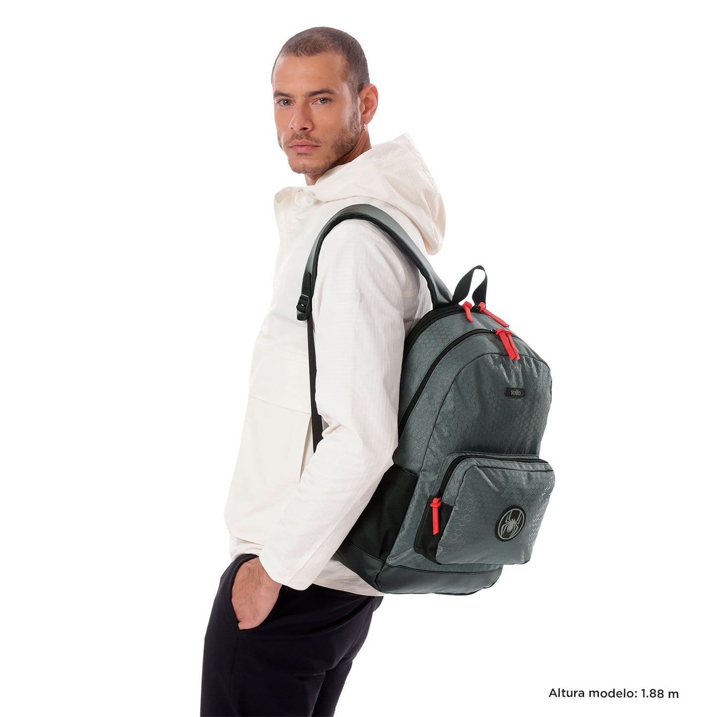 Morral para Hombre Spider Black Mediano Negro