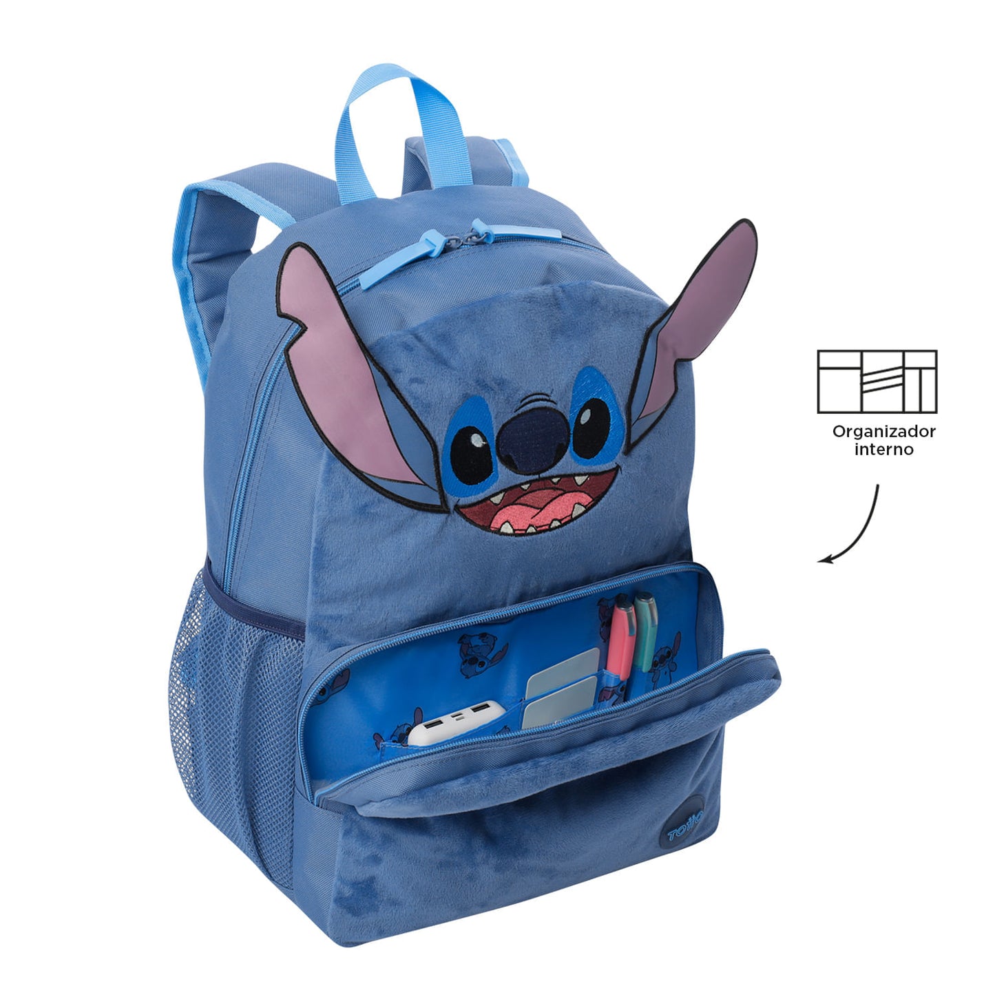 Morral Unisex Stitch Mediano Azul