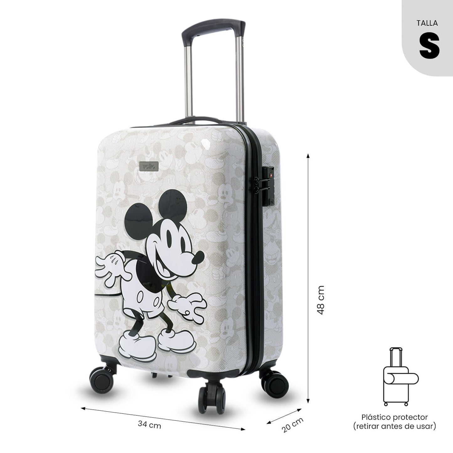Maleta de Cabina 360 Mickey White 10 kilos Blanco