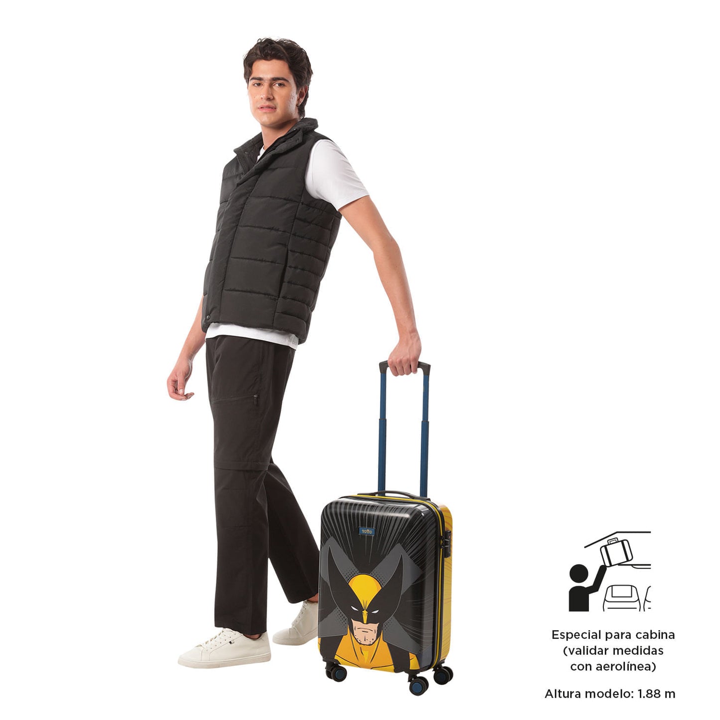 Maleta de Cabina 360 X-men Wolverine 10 kilos Amarilla