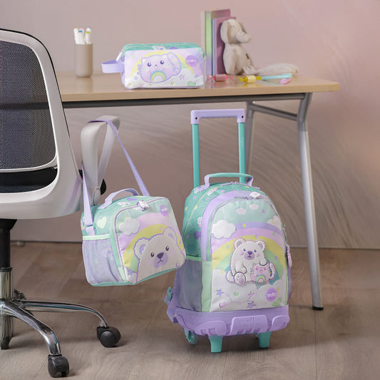 Combo Escolar Morral con ruedas Little Magic + Lonchera y Cartuchera
