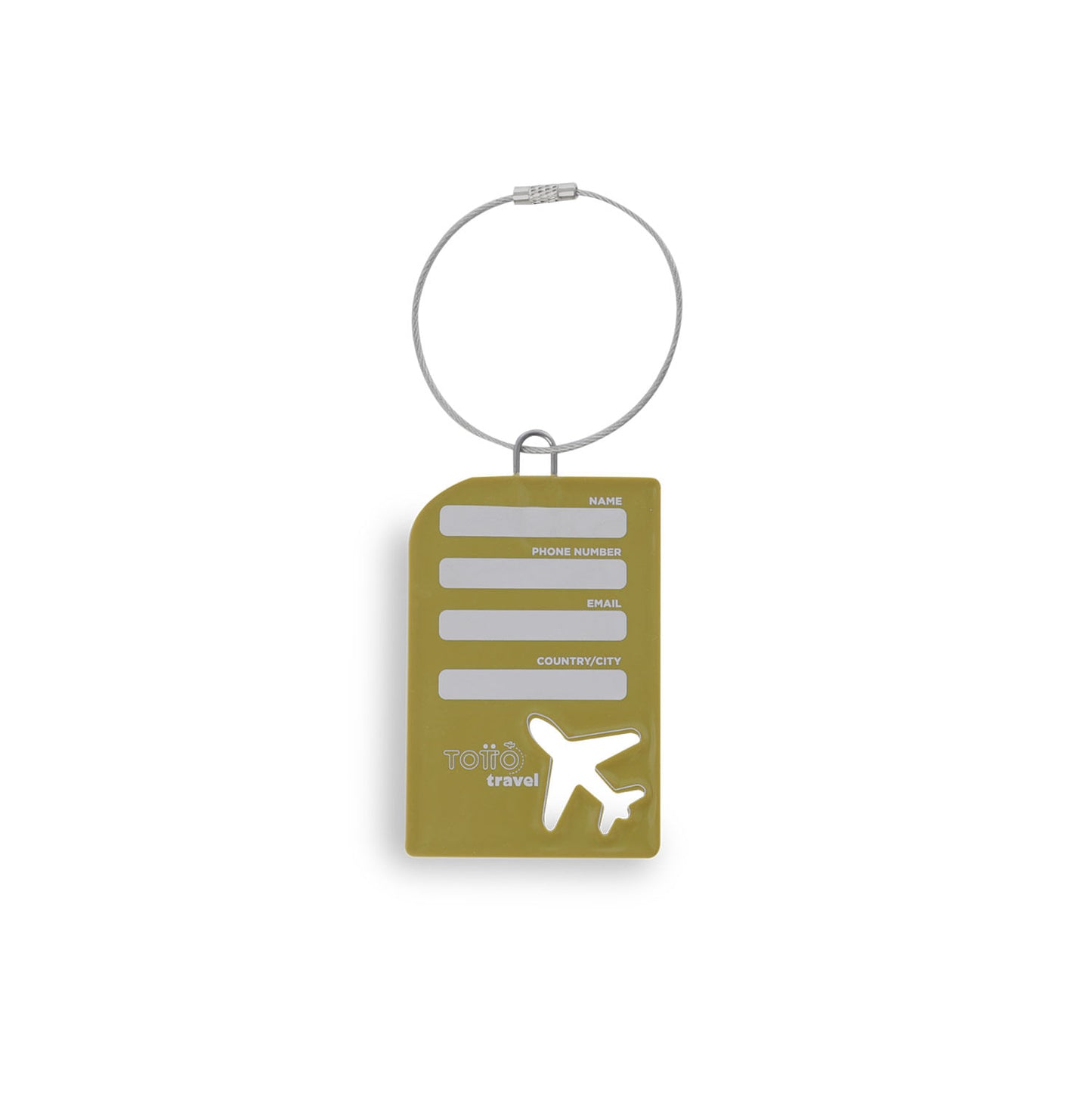 Etiqueta de viagem bege para identificação de bagagem