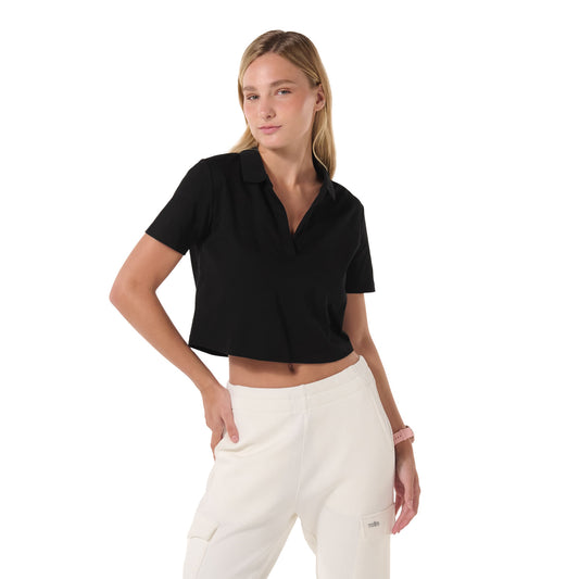Camisa Polo Saba para Mujer Negra