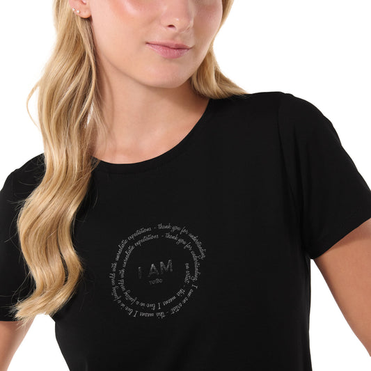 Camiseta feminina Prime preta estampada