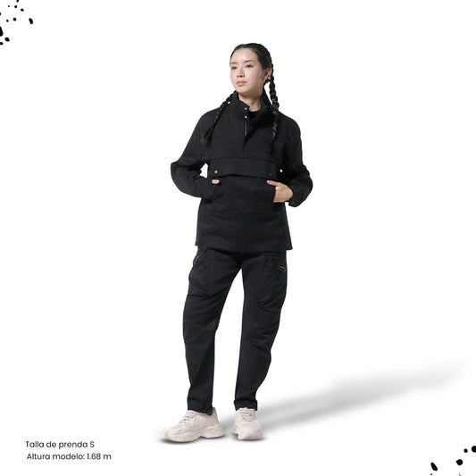 Chaqueta Unisex Trek Negra Tipo Pullover