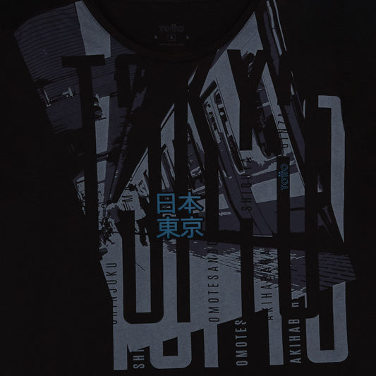 Camiseta Estampada para Hombre Atena Negra