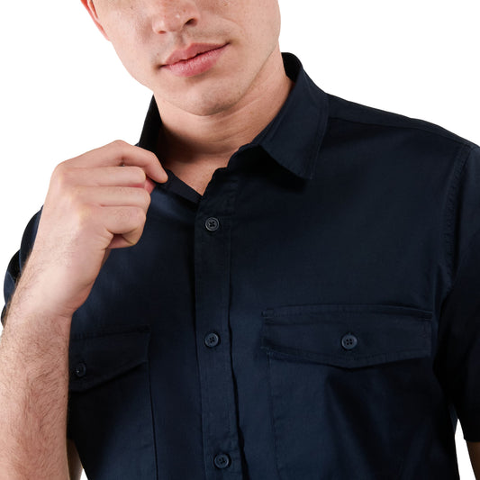 Camisa para Hombre Manga Corta Garnet Azul