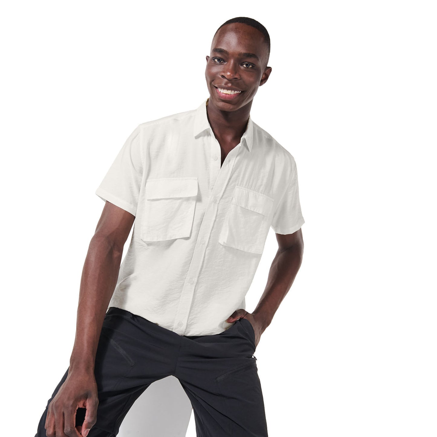 Camisa Manga Corta Derby para Hombre Blanca