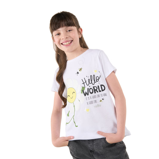 Camiseta branca Salak 2 para meninas