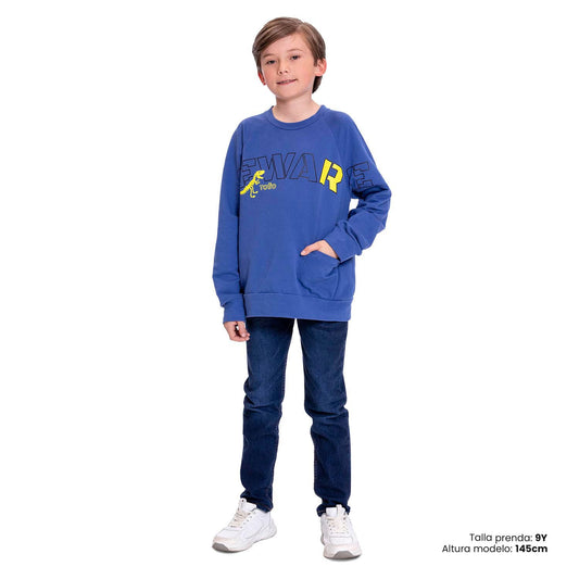 Buzo Cuello Redondo para Niño Hércules Azul