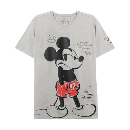 Camiseta Mickey Iconic Adulto Gris